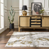 Kaleo Gray & Green Marble Area Rug - Clearance