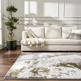 Kaleo Gray & Green Marble Area Rug - Clearance