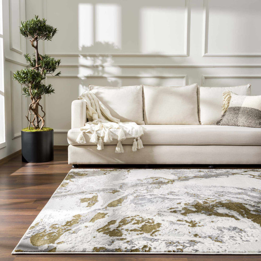 Kaleo Gray & Green Marble Area Rug - Clearance