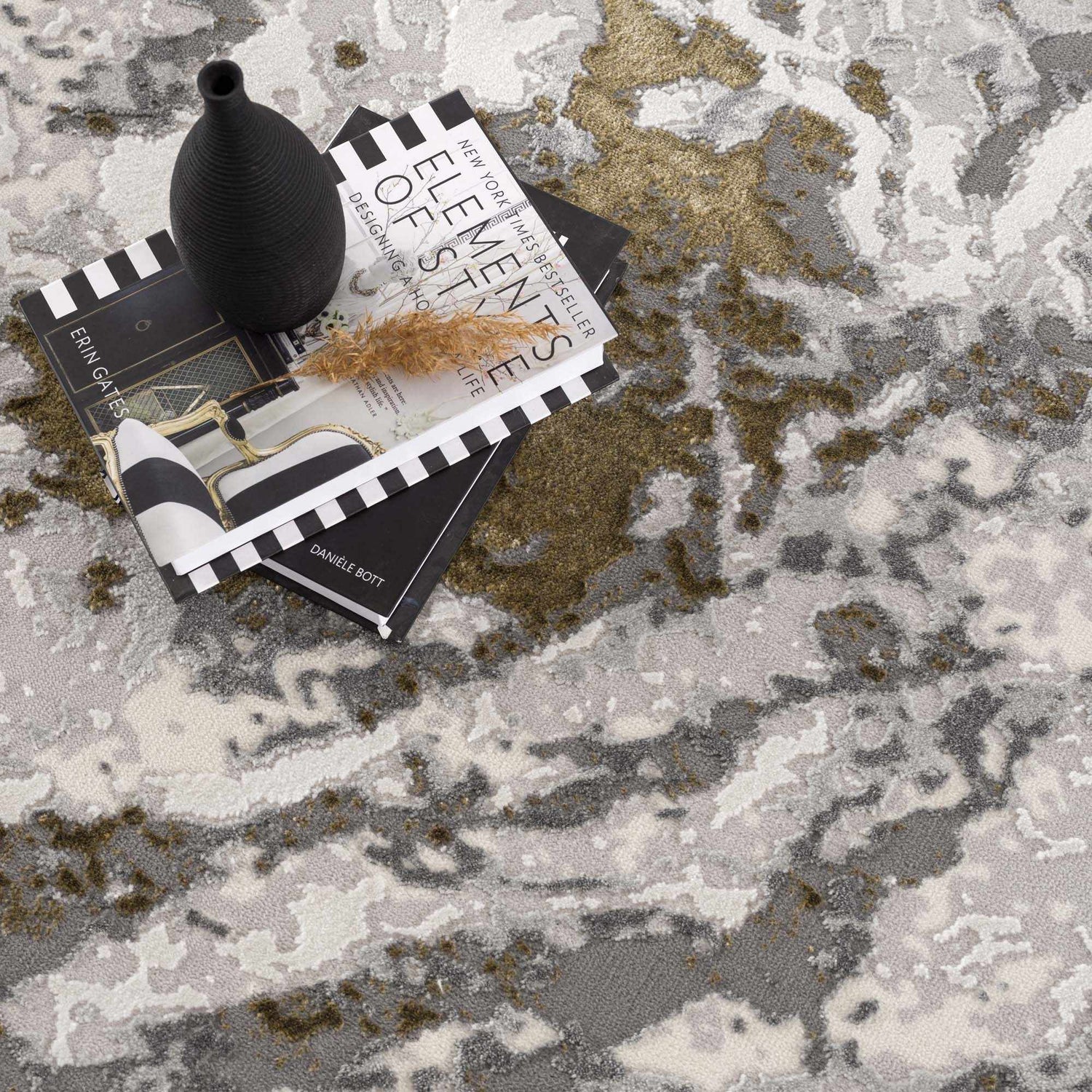 Kaleo Gray & Green Marble Area Rug - Clearance