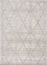 Close-up of Nyla Bone Indoor & Outdoor Rug. Neutral bone color with a diamond geometric pattern and woven texture. Design-Rectangle-46