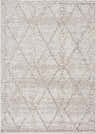 Close-up of Nyla Bone Indoor & Outdoor Rug. Neutral bone color with a diamond geometric pattern and woven texture. Design-Rectangle-46