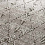 Close-up of the Nyla Bone Indoor Outdoor Rug showing the textured, geometric diamond pattern and bone color. Texture