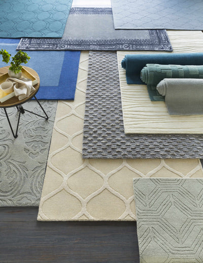 Eldersville Embossed Taupe Premium Viscose&Wool Area Rug