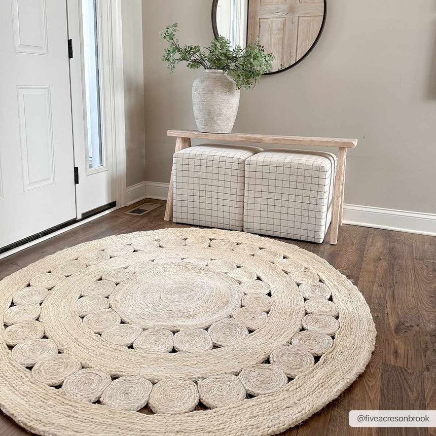 Stafford Bleached Jute Round Rug - Clearance