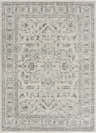 Close-up of the Marash KMRSH-4609 area rug. Gray and ivory farmhouse style with a traditional, ornate pattern. Design-Rectangle