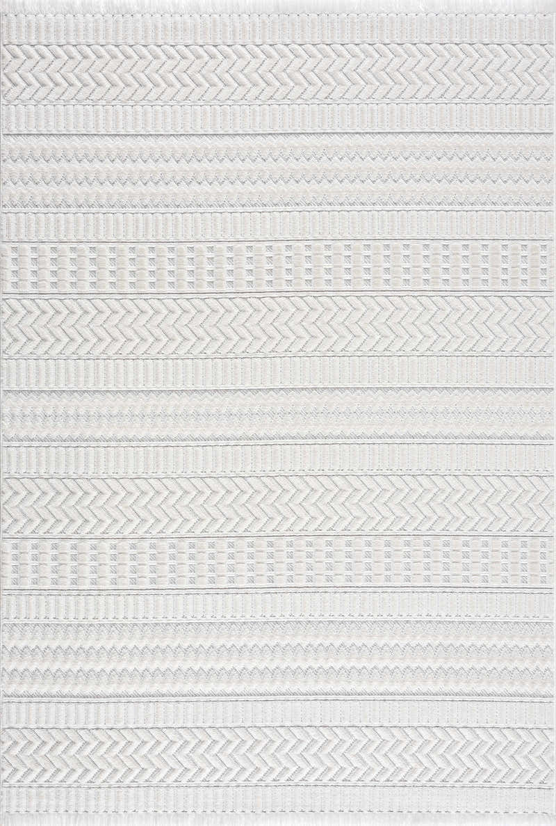 Ivory Cira Textured Trellis Fringe Area Rug - Clearance – Boutique Rugs