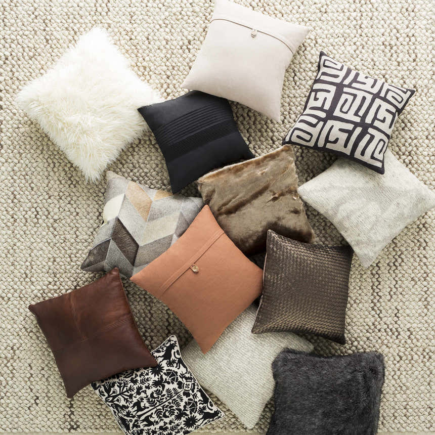 Colman Dark Brown Square Throw Pillow