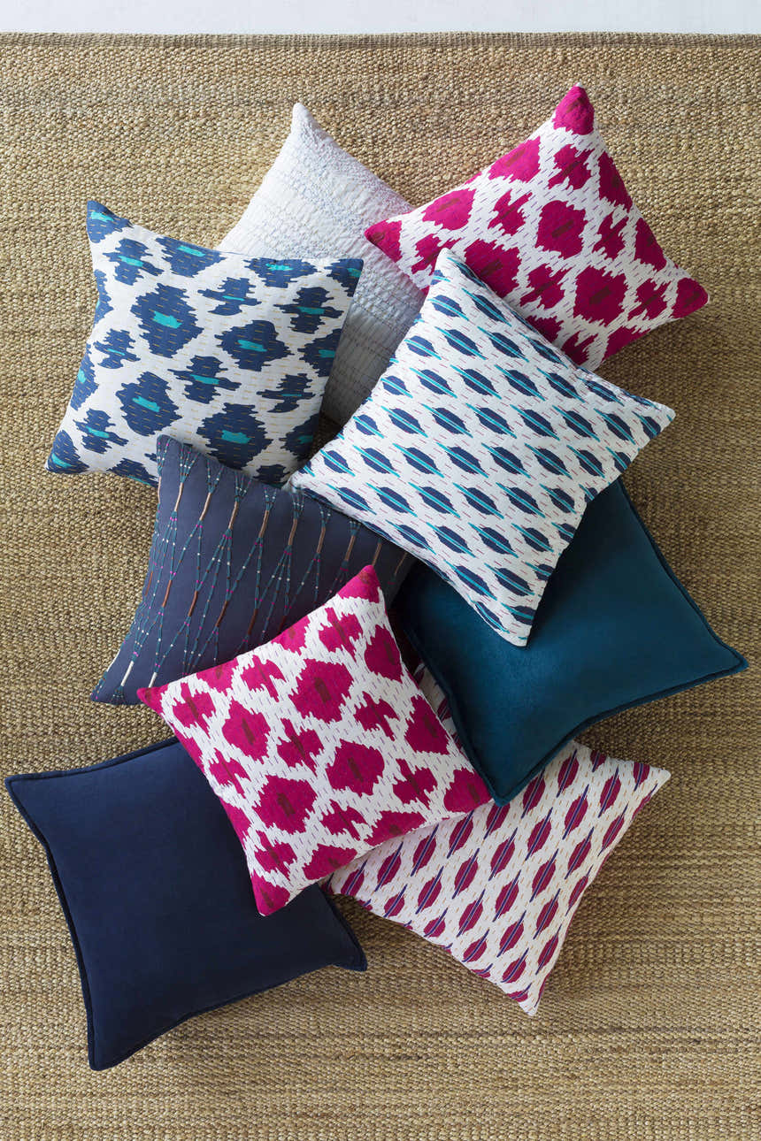Bedworth Red Ikat Pattern Throw Pillow - Clearance