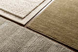 Close-up of Magpet Area Rug in charcoal, light beige and olive. Hand-loomed wool rug with contemporary design. Texture