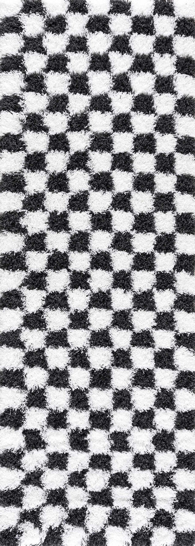 Atira Black & White Checkered Area Rug