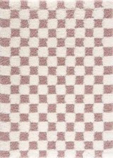 Atira Pink Checkered Shag Rug