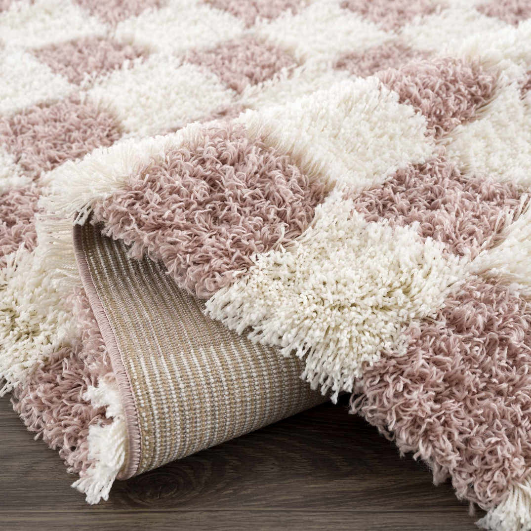 Atira Pink Checkered Shag Rug – Boutique Rugs