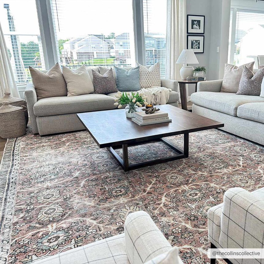 Flat Pile Urpi Red Washable Rug - Clearance