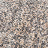 Close-up of the Orsin Washable Area Rug, showcasing its farmhouse-style pattern in beige, gray, and white hues. Texture