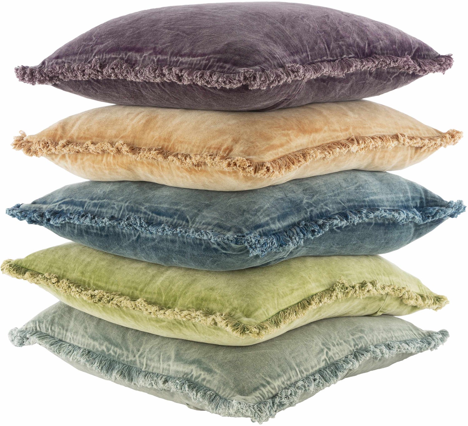 Sassafras Light Olive  Velvet Square Throw Pillow - Clearance