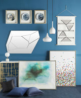 Bordered Solid Ink Blue Wool Rug