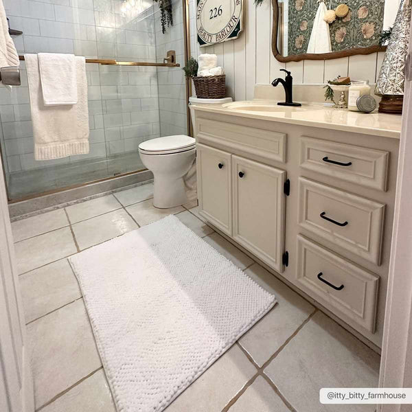White Bathroom Rug Washable