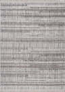 Close-up of the Silanga Area Rug, showcasing its gray and white striped pattern and textured, machine-woven construction. Design-Rectangle-537