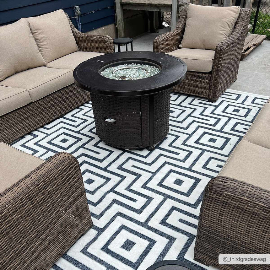 Zevi Blue Outdoor Rug - Clearance