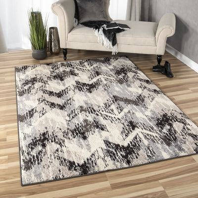 American Heritage Distressed Chevron Gray Clearance Rug