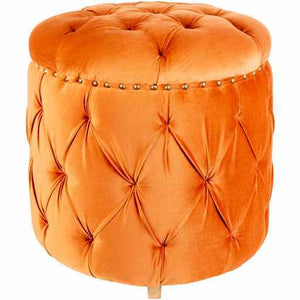 Katuli Orange Ottoman Pouf - Clearance