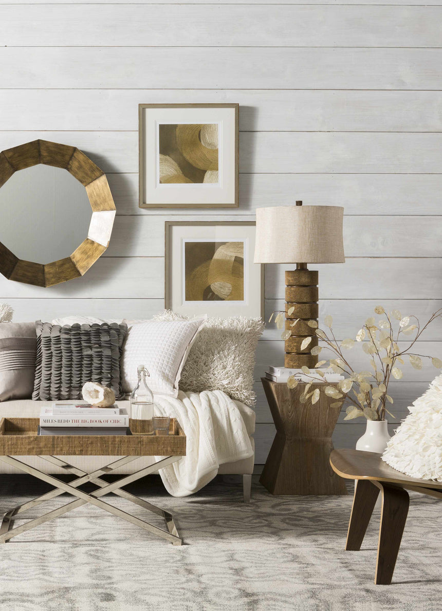 Whitfield Light Gray Square Throw Pillow