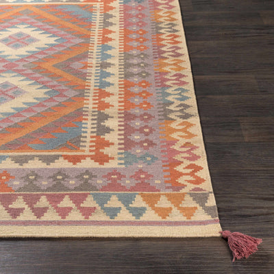 Absarokee Orange&Purple Colorful Wool Rug - Clearance