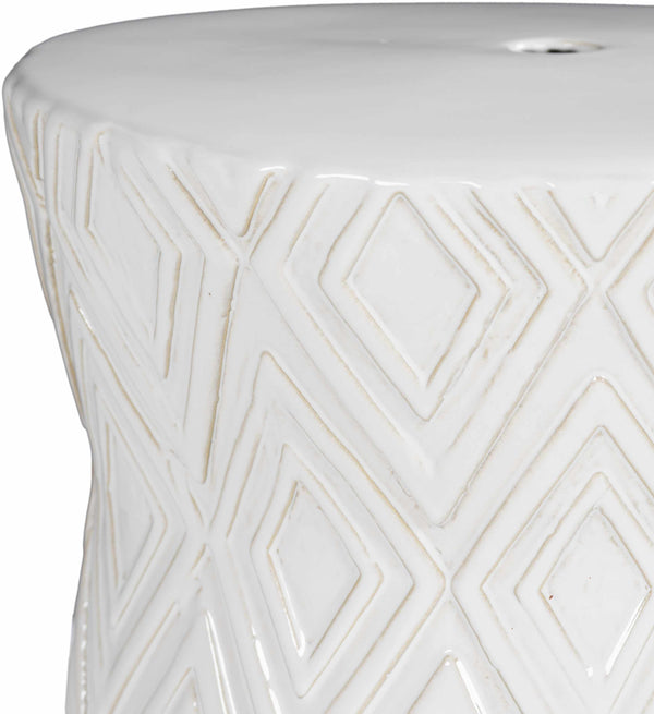 White Ceramic Stool Table