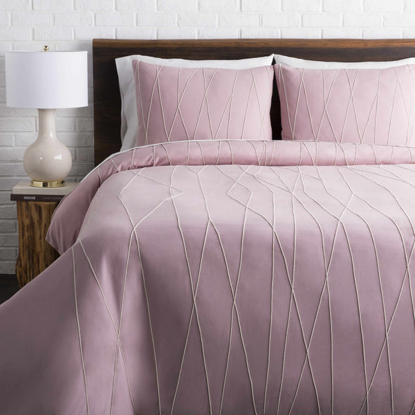 Adela Mauve Geometric Cotton Bedding Set