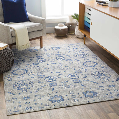 Adairsville Blue Floral Area Carpet - Clearance
