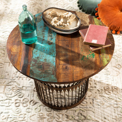 Adlaon Round Copper Coffee Table - Clearance