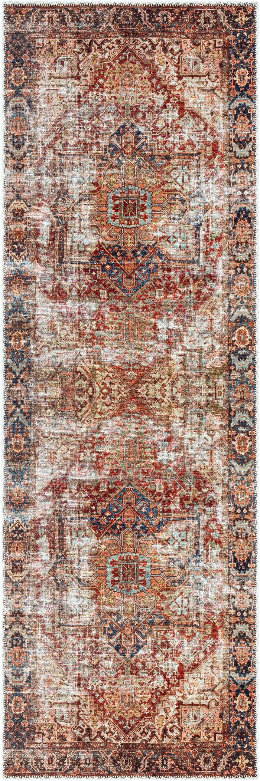 Adtugan Vintage Flat Pile Washable Rug