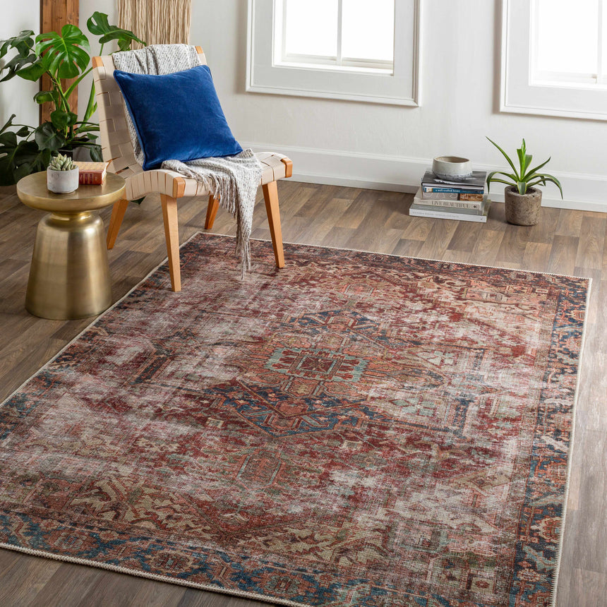 Adtugan Vintage Flat Pile Washable Rug