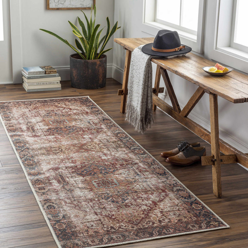 Adtugan Vintage Flat Pile Washable Rug