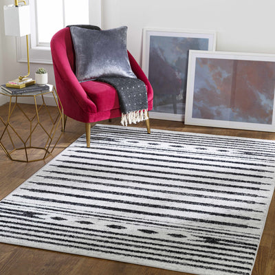 Rothes Black Stripes on White Rug - Clearance