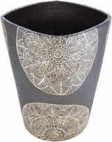 Hearst Terracotta Geometric Black Planter