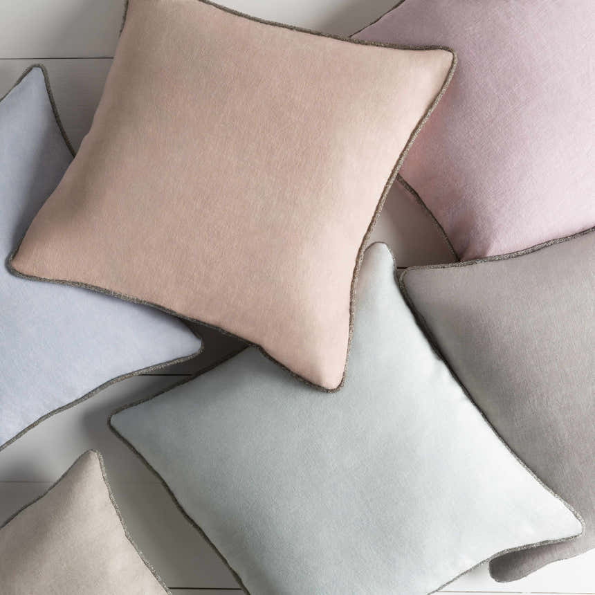 Kingskerswell Soft Mauve Solid Throw Pillow - Clearance