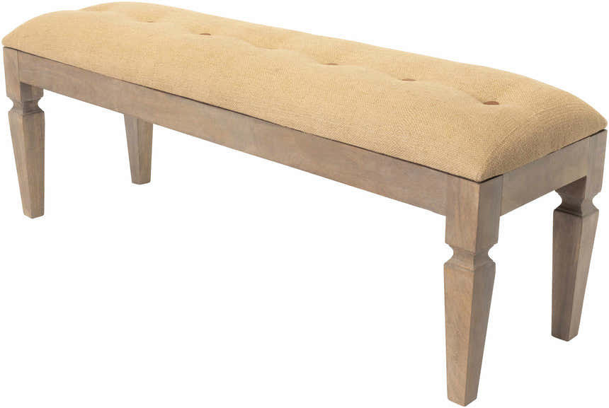 Tigum Beige Tufted Wooden Bench