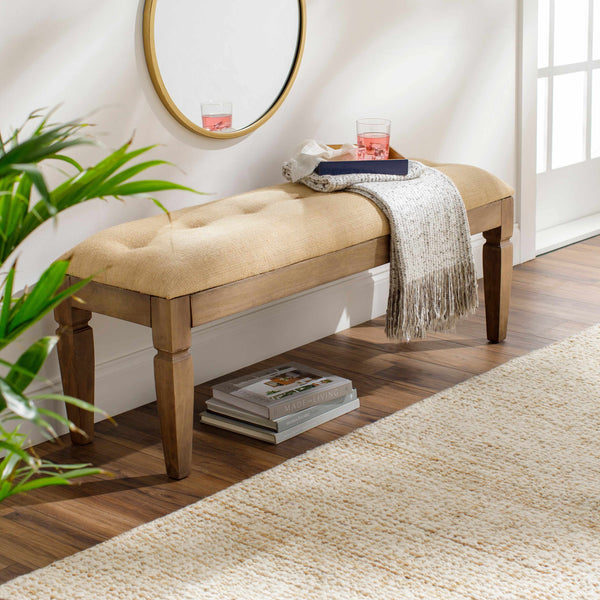 Tigum Brown Faux Leather Bench