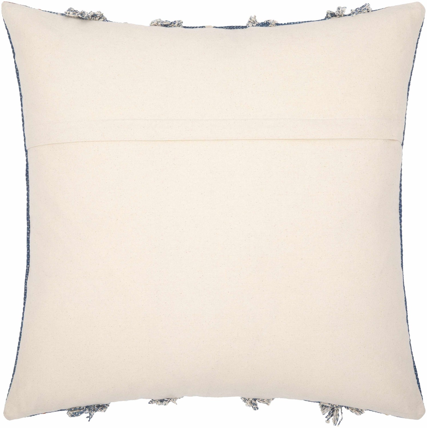 Akyaka Blue Geometric Fringe Throw Pillow - Clearance