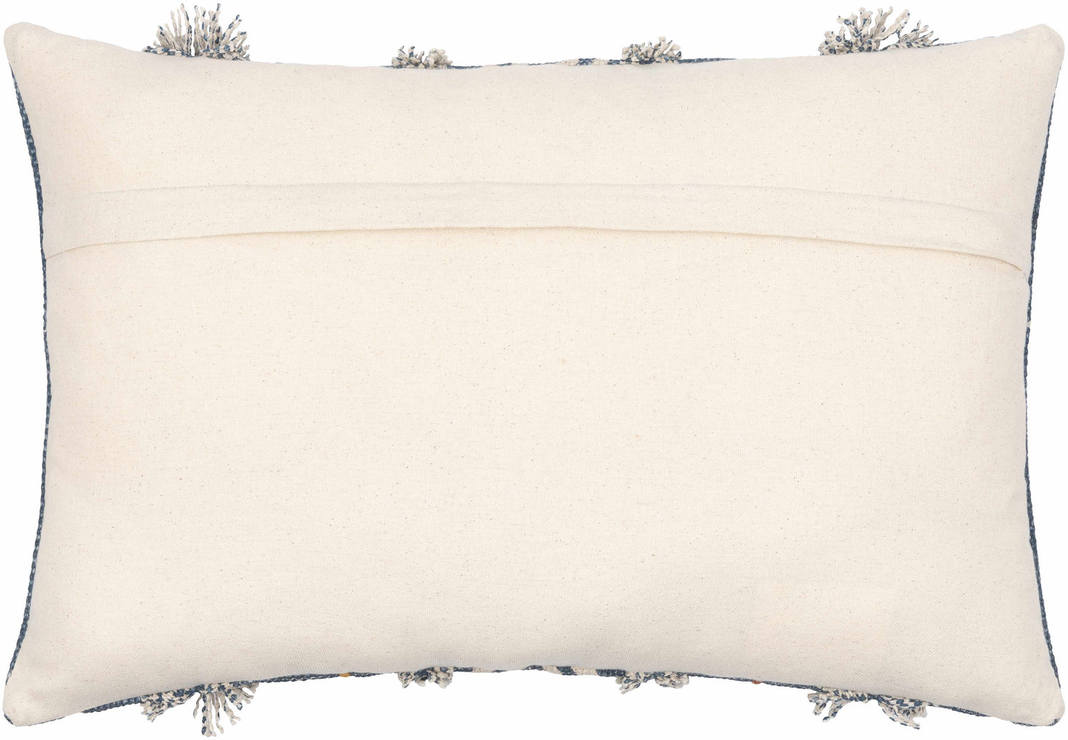 Akyaka Blue Geometric Fringe Throw Pillow - Clearance