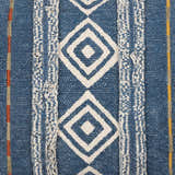 Akyaka Blue Geometric Fringe Throw Pillow - Clearance