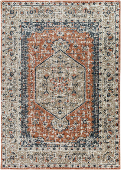 Alabel White&Red Medallion Area Rug - Clearance