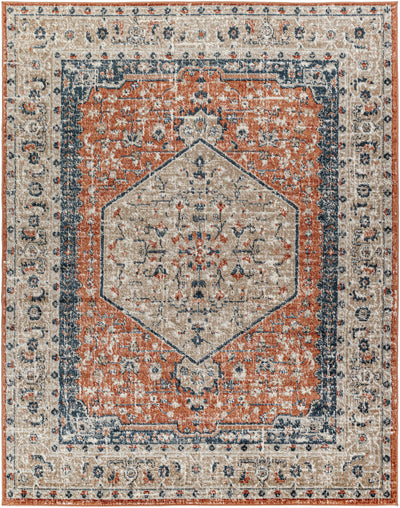 Alabel White&Red Medallion Area Rug - Clearance