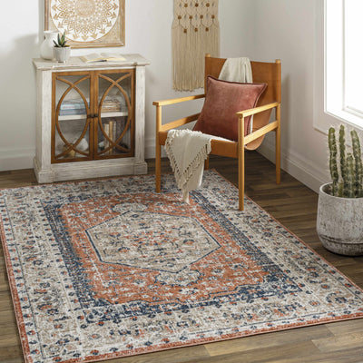 Alabel White&Red Medallion Area Rug - Clearance