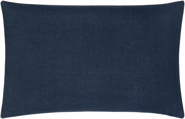 Alaminos Navy Linen Square Throw Pillow