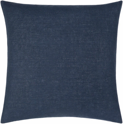 Alaminos Navy Linen Square Throw Pillow