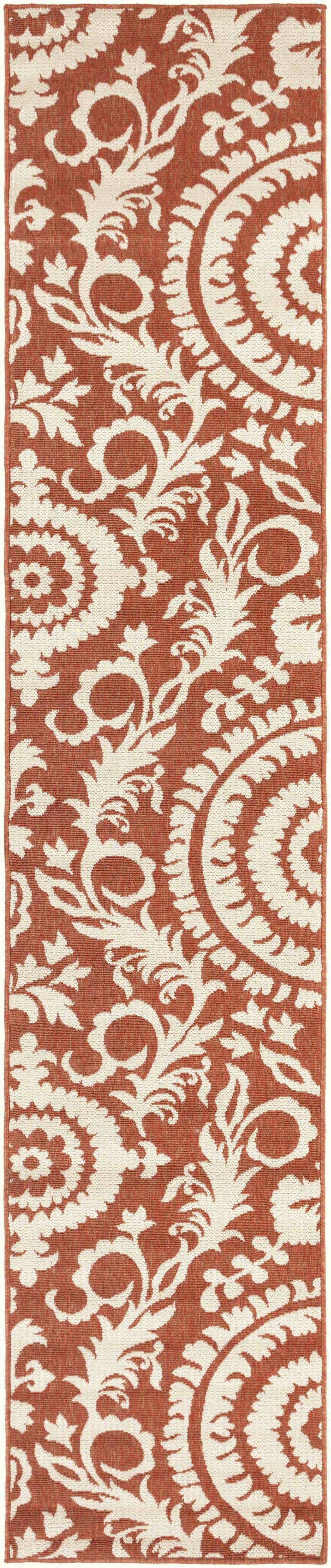 Alburnett Burnt Orange Floral Rug - Clearance