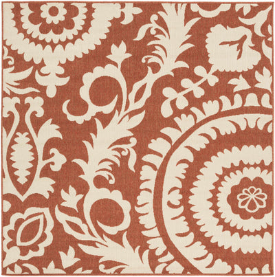 Alburnett Burnt Orange Floral Rug - Clearance